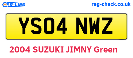 YS04NWZ are the vehicle registration plates.