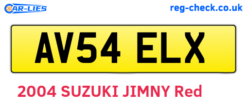 AV54ELX are the vehicle registration plates.