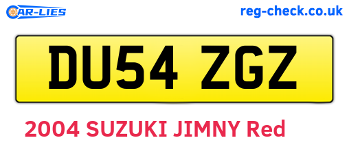 DU54ZGZ are the vehicle registration plates.