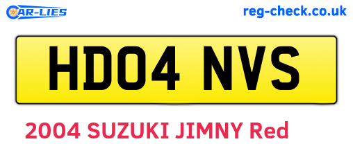 HD04NVS are the vehicle registration plates.