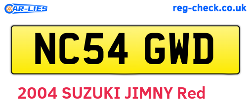NC54GWD are the vehicle registration plates.