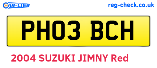 PH03BCH are the vehicle registration plates.