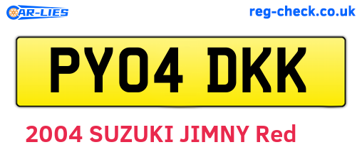 PY04DKK are the vehicle registration plates.