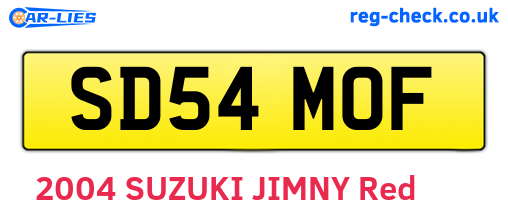 SD54MOF are the vehicle registration plates.