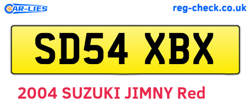 SD54XBX are the vehicle registration plates.