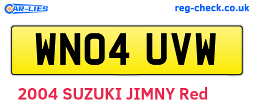 WN04UVW are the vehicle registration plates.