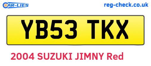 YB53TKX are the vehicle registration plates.