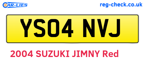 YS04NVJ are the vehicle registration plates.