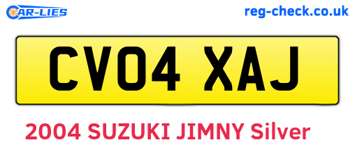 CV04XAJ are the vehicle registration plates.