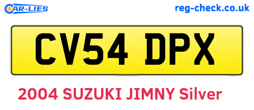 CV54DPX are the vehicle registration plates.