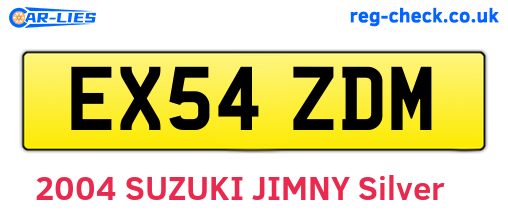 EX54ZDM are the vehicle registration plates.