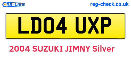 LD04UXP are the vehicle registration plates.