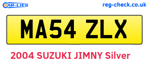 MA54ZLX are the vehicle registration plates.