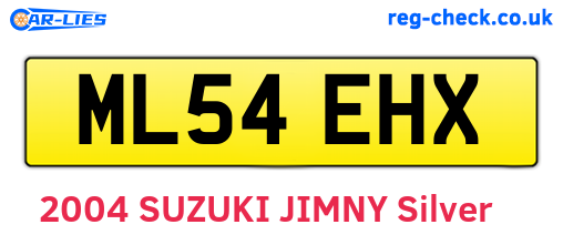 ML54EHX are the vehicle registration plates.