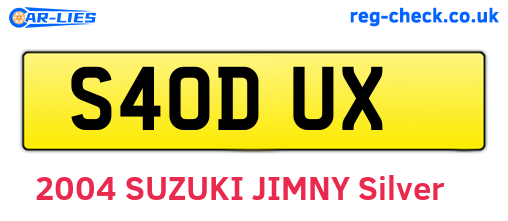 S40DUX are the vehicle registration plates.