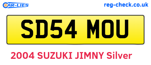 SD54MOU are the vehicle registration plates.