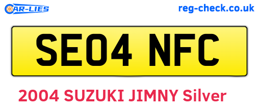 SE04NFC are the vehicle registration plates.