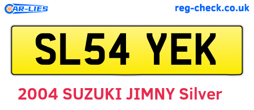 SL54YEK are the vehicle registration plates.