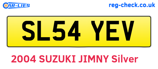 SL54YEV are the vehicle registration plates.