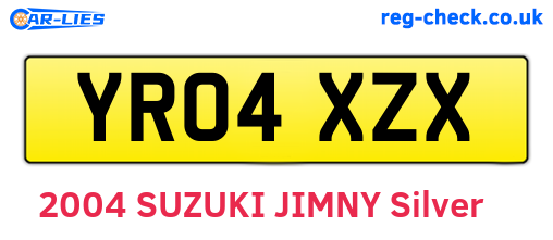 YR04XZX are the vehicle registration plates.