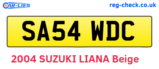 SA54WDC are the vehicle registration plates.