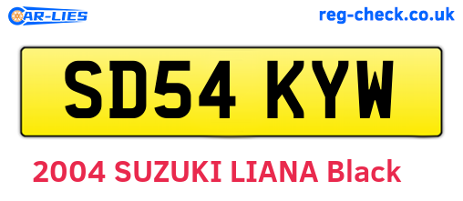 SD54KYW are the vehicle registration plates.