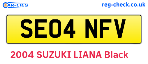 SE04NFV are the vehicle registration plates.