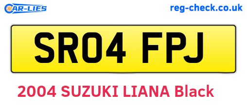 SR04FPJ are the vehicle registration plates.