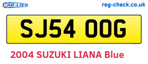 SJ54OOG are the vehicle registration plates.