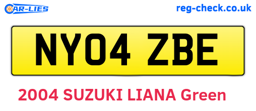 NY04ZBE are the vehicle registration plates.
