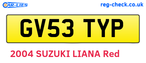 GV53TYP are the vehicle registration plates.