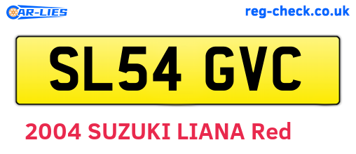 SL54GVC are the vehicle registration plates.