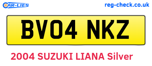 BV04NKZ are the vehicle registration plates.