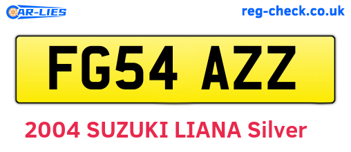 FG54AZZ are the vehicle registration plates.