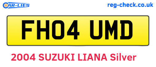 FH04UMD are the vehicle registration plates.