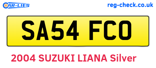 SA54FCO are the vehicle registration plates.