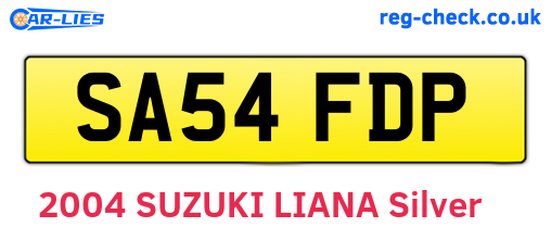 SA54FDP are the vehicle registration plates.