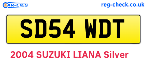 SD54WDT are the vehicle registration plates.