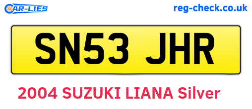 SN53JHR are the vehicle registration plates.