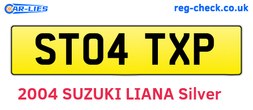 ST04TXP are the vehicle registration plates.