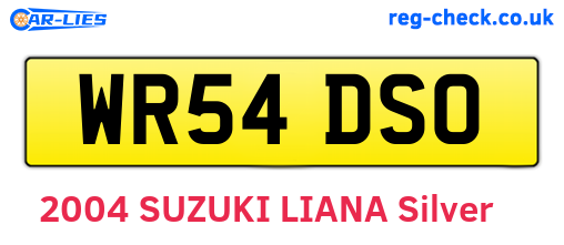 WR54DSO are the vehicle registration plates.