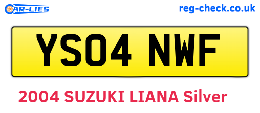 YS04NWF are the vehicle registration plates.