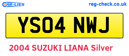 YS04NWJ are the vehicle registration plates.