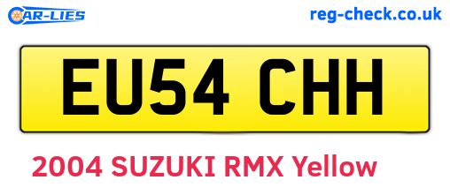 EU54CHH are the vehicle registration plates.