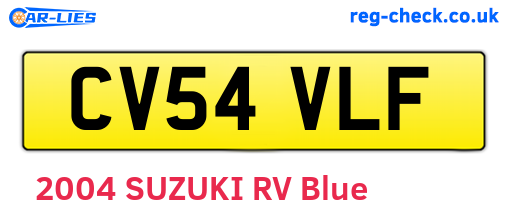 CV54VLF are the vehicle registration plates.