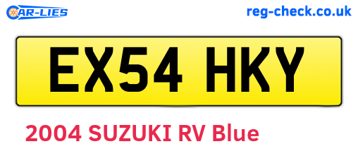 EX54HKY are the vehicle registration plates.