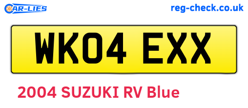 WK04EXX are the vehicle registration plates.