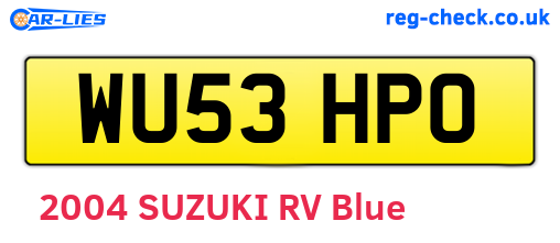 WU53HPO are the vehicle registration plates.