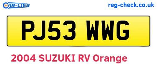 PJ53WWG are the vehicle registration plates.