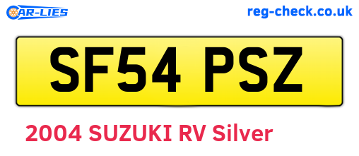 SF54PSZ are the vehicle registration plates.